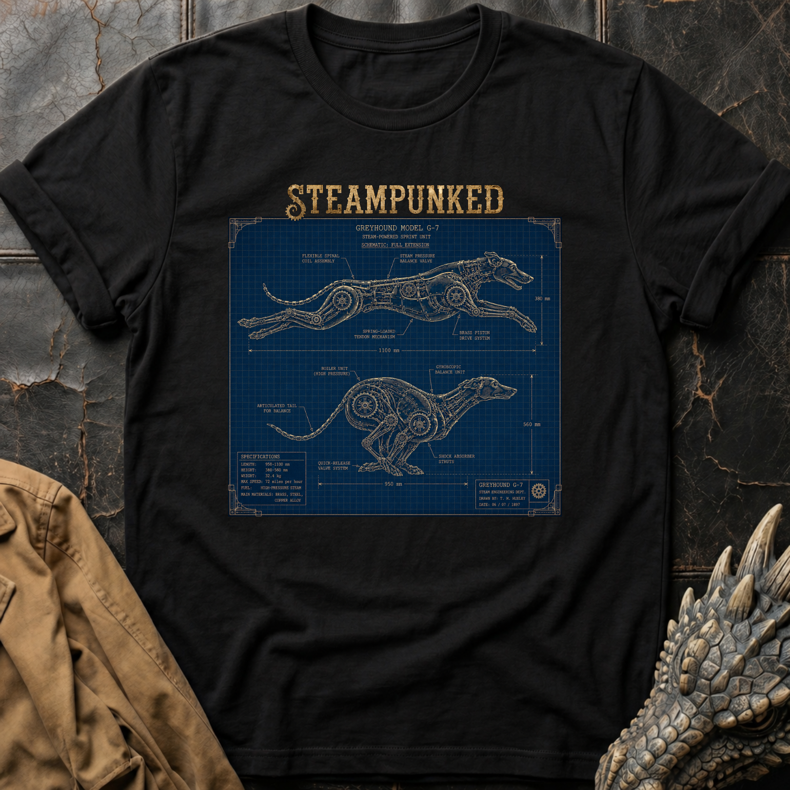 Steampunked Greyhound | T-Shirt