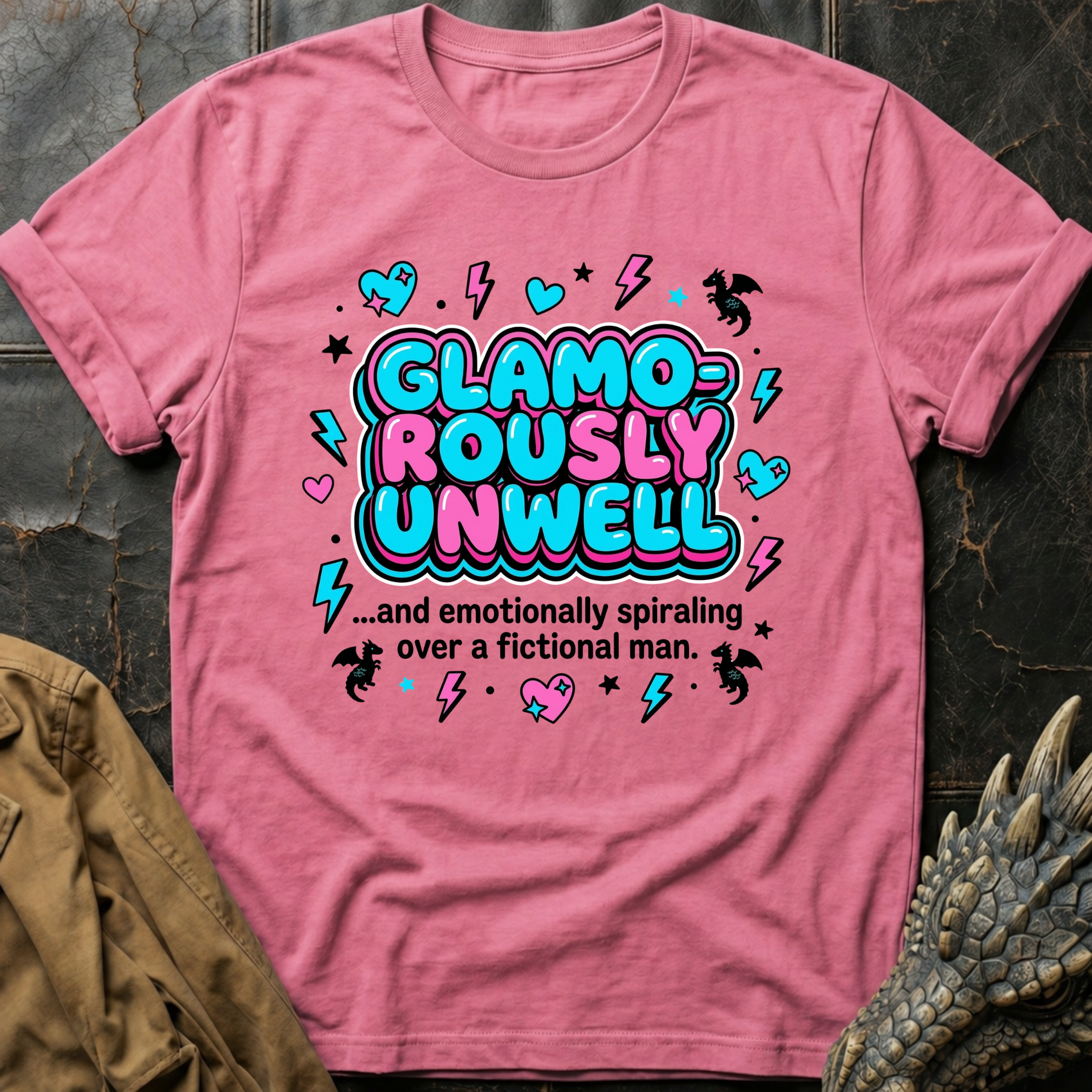 Glamorously Unwell - Pink & Blue T-Shirt