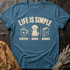 Coffee, Dogs & Books | T-Shirt