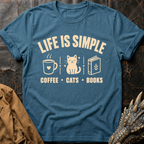 Coffee, Cats & Books | T-Shirt