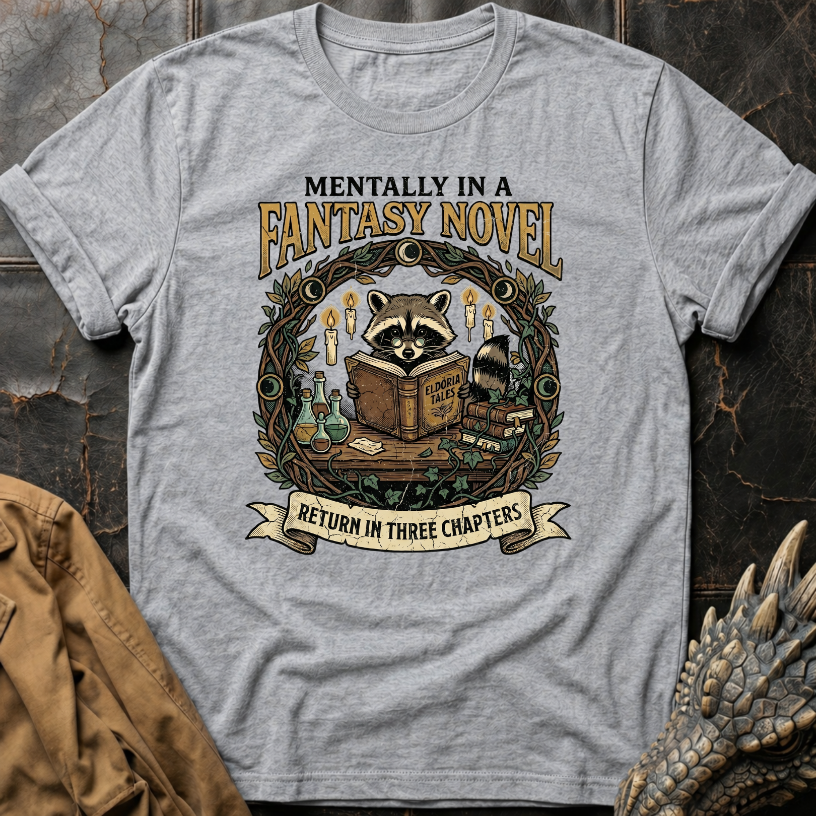 Raccoon Reading | T-Shirt