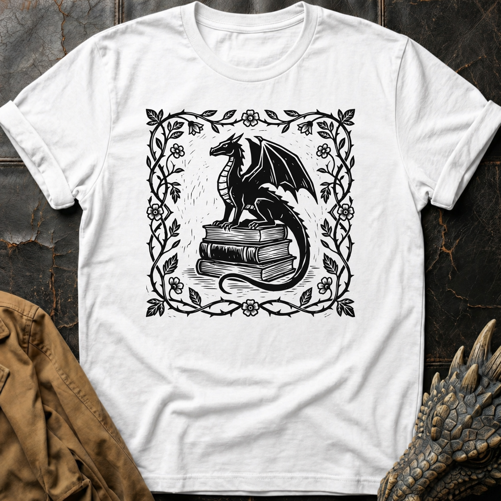 Dragon And Books | T-Shirt