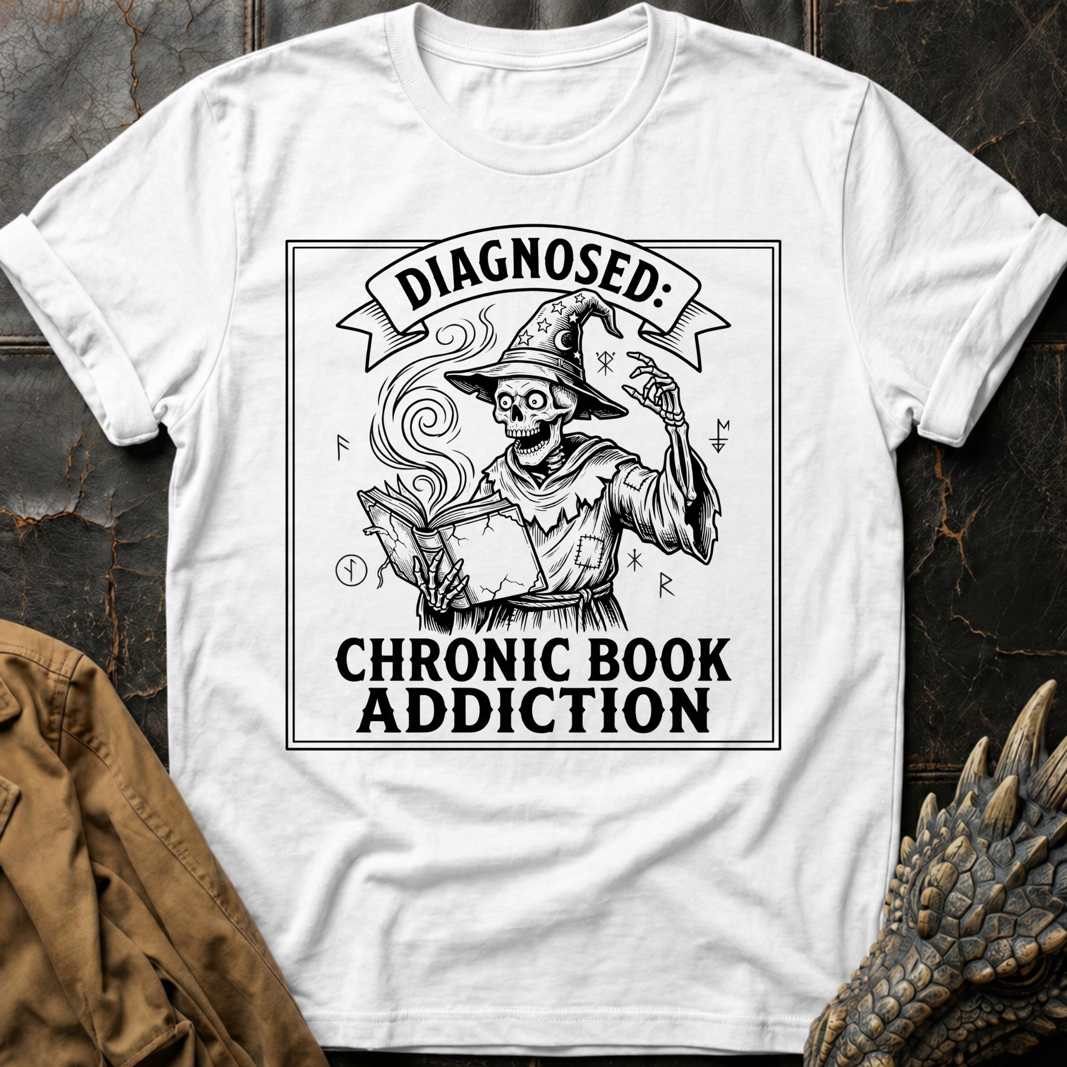 Diagnosed_ Chronic Book Addiction | T-Shirt