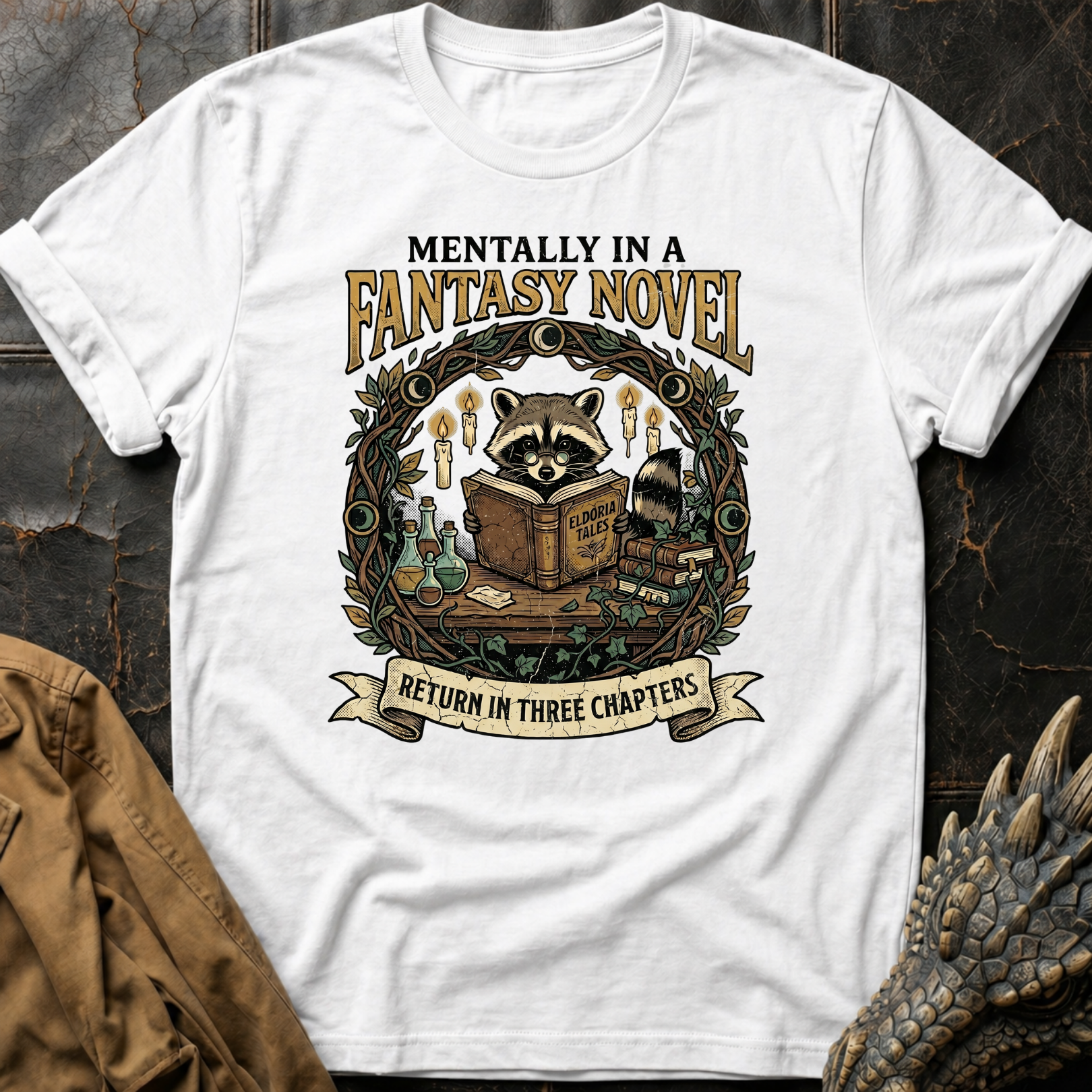 Raccoon Reading | T-Shirt